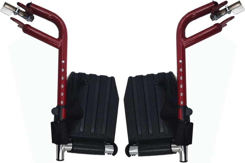 HMZ Wheelchair Footrest, Wheelchair Replacement Part with Heel Ring for Standard Wheelchairs(Red) - Image 3
